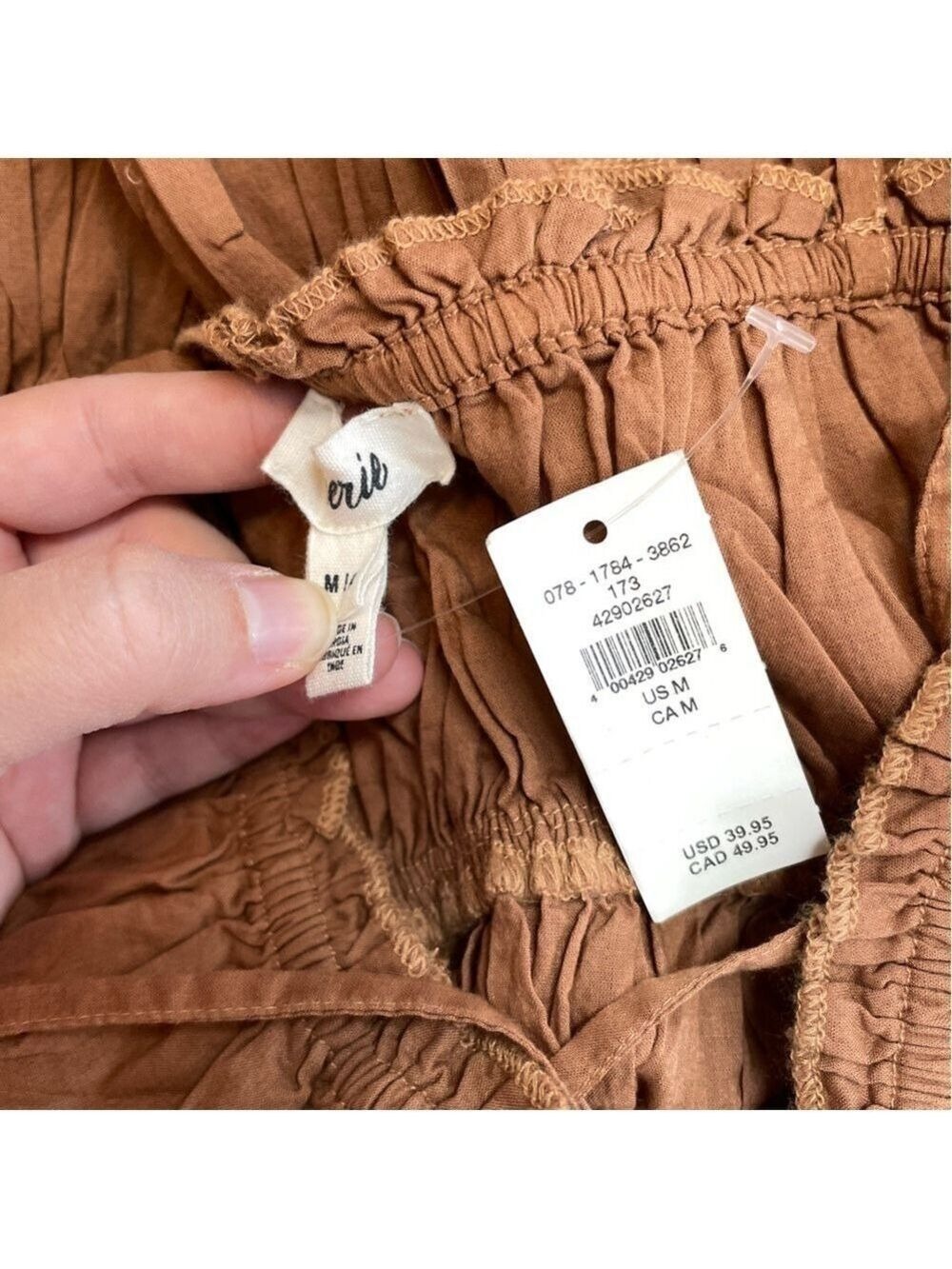 NWT Aerie Brown Tie Front Tiered Tank Top M - Picture 12 of 16